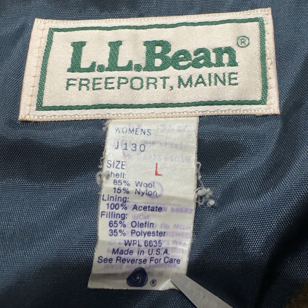 Vintage LL Bean Wool Aztec Barn Chore Jacket Southwestern L Suede Trim USA 90s - Picture 3 of 11